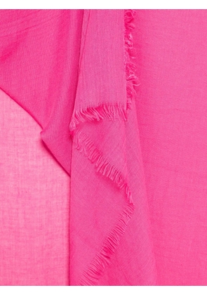 Missoni logo-embroidered frayed scarf - Pink