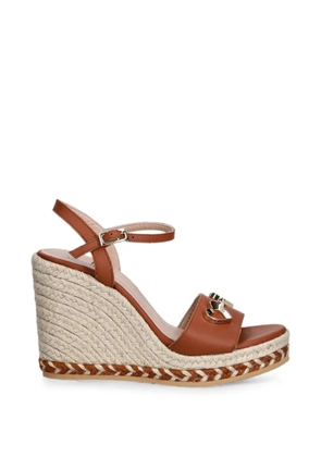 Love Moschino heart-motif wedge espadrilles - Brown