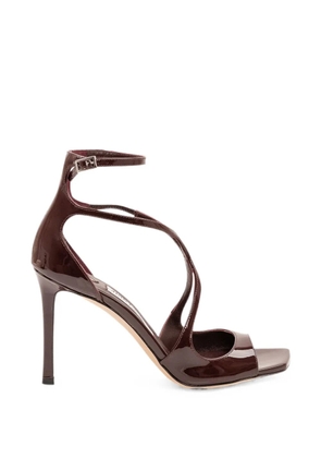Jimmy Choo Azia patent-leather heeled sandals - Brown