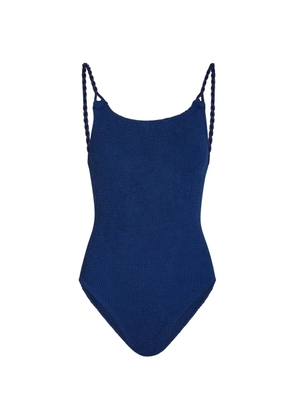 Hunza G Camille crinkle-effect swimsuit - Blue