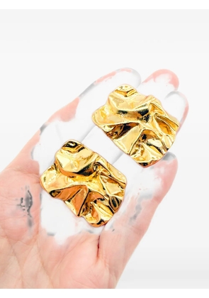 Jennifer Gibson Jewellery 1980s sculpted crinkle earrings - Gold