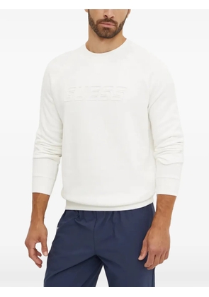 GUESS USA logo-embossed raglan-sleeve sweater - White