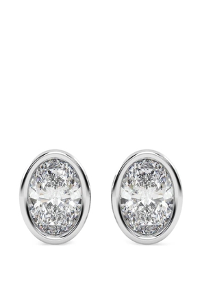 Diamond Essentials lab-grown diamond oval earrings - Silver
