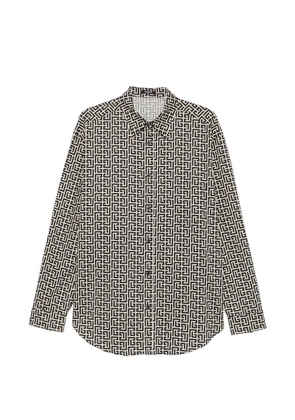 Balmain monogram-print button-down shirt - Black