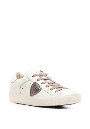 Philippe Model Paris PRSX Low logo-patch panelled sneakers - White