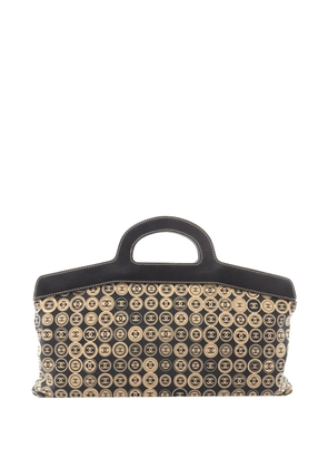 CHANEL Pre-Owned 2003-2004 Large Printed Jersey Frame Handle Bag handbag - Black