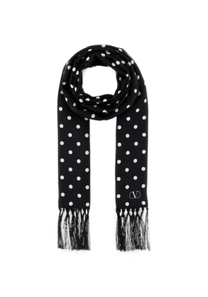 Valentino Garavani VLogo polka-dot scarf - Black