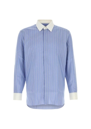 TOM FORD striped embroidered silk shirt - Blue