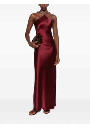 STAUD Cadence beaded-halterneck maxi dress - Red