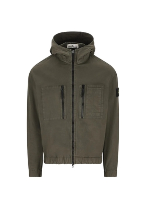 Stone Island hooded zip-up jacket - Green