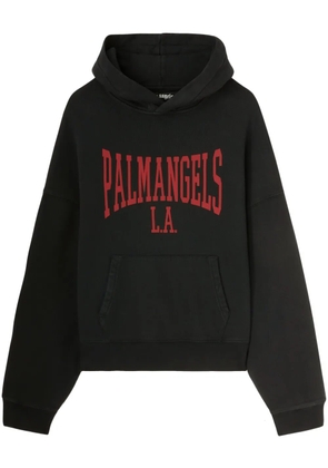 Palm Angels logo-print cotton hoodie - Black
