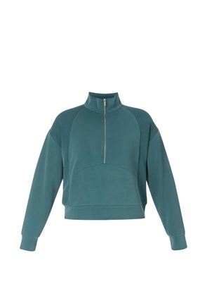 Sweaty Betty Sand Wash ribbed-panel quarter-zip sweatshirt - Green