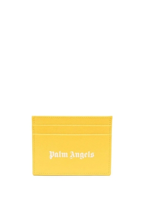 Palm Angels Gothic logo-print cardholder - Yellow