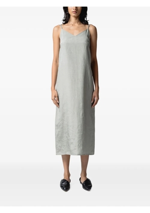 Muller Of Yoshiokubo Wrinkles crinkled-finish crossover-strap midi dress - Green