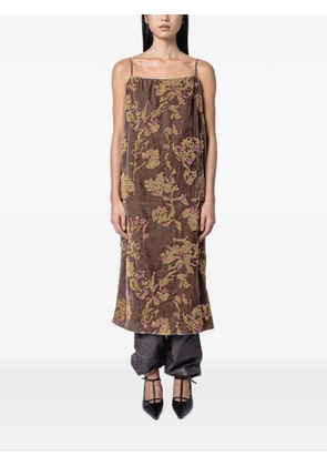 Muller Of Yoshiokubo embroidered I-line midi dress - Brown