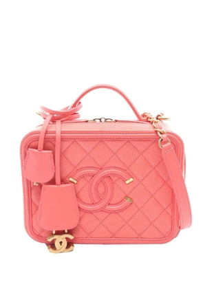 CHANEL Pre-Owned 2017-2018 Medium Caviar CC Filigree Vanity Bag satchel - Pink