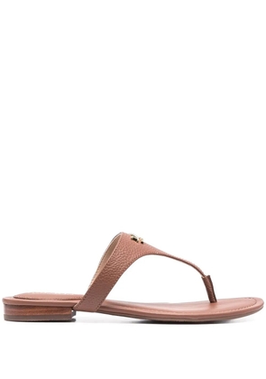 Lauren Ralph Lauren logo-print leather sandals - Brown