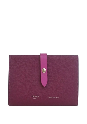 Celine Pre-Owned 2010-2026 Bicolor Grained Calfskin Multifunction Strap Wallet small wallets - Purple