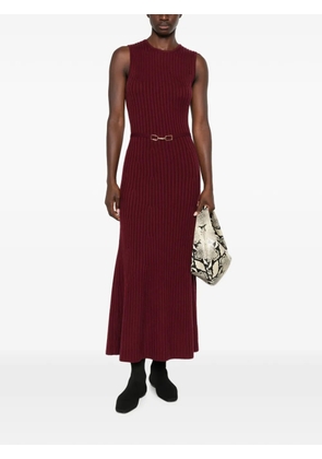 Gabriela Hearst Meier belted ribbed-knit midi dress - Red