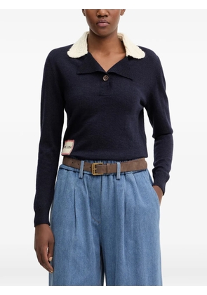 Stine Goya contrasting-collar polo top - Blue