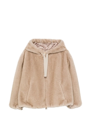 Herno hooded faux-fur jacket - Neutrals