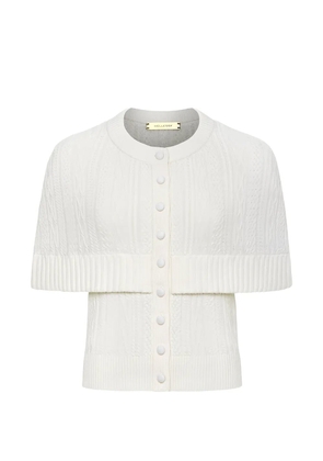Hellessy Caspian cable-knit short-sleeve cardigan - White
