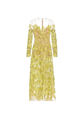 Elie Saab embroidered tulle maxi dress - Green