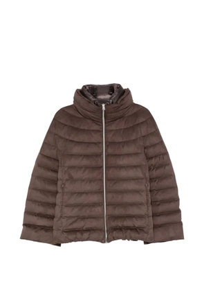 Herno quilted suede-effect jacket - Brown