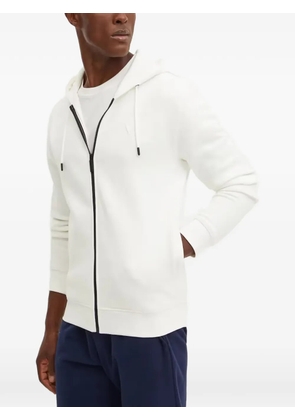 GUESS USA zip-up logo-patch hoodie - White