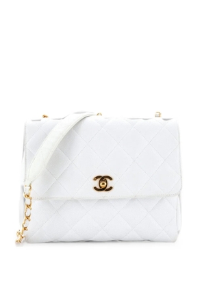 CHANEL Pre-Owned Square CC Flap Bag Quilted Caviar Small shoulder bag - White