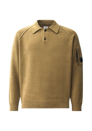 C.P. Company Lens-detail rib-knit polo shirt - Yellow