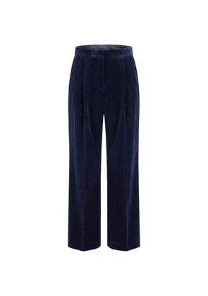 Jil Sander velvet pleated tailored trousers - Blue