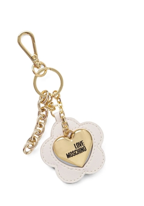 Love Moschino heart-motif flower-frame keyring - Neutrals