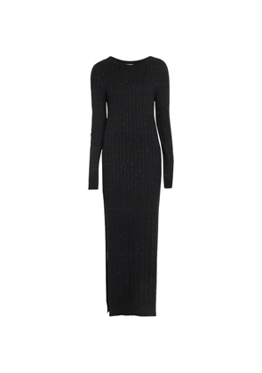 Brunello Cucinelli cable-knit sequin-embellished maxi dress - Black