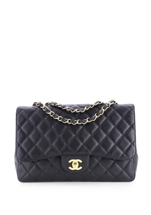 CHANEL Pre-Owned Classic Single Flap Bag Quilted Caviar Jumbo shoulder bag - Black