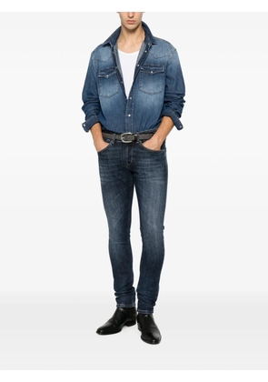 DONDUP faded-effect western-yoke shirt - Blue