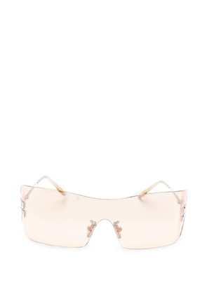 Miu Miu Eyewear logo-plaque rimless sunglasses - Silver