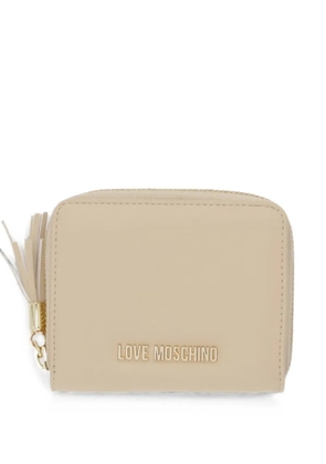 Love Moschino logo-plaque tassel wallet - Neutrals