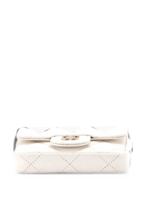 CHANEL Pre-Owned Classic Flap Chain Quilted Caviar Mini belt bag - White