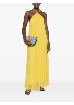 STAUD Dasha pleated halterneck maxi dress - Yellow