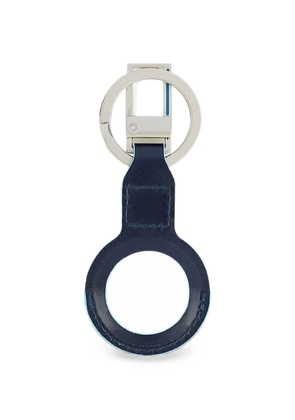 PIQUADRO logo-engraved leather keychain - Blue