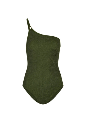 Hunza G Clara crinkle-effect swimsuit - Green
