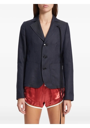 Ann Demeulemeester pinstripe cotton jacket - Blue