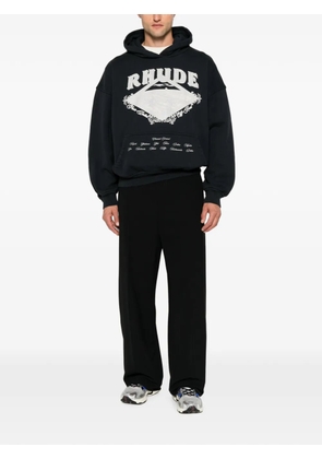RHUDE logo-print pouch-pocket hoodie - Black
