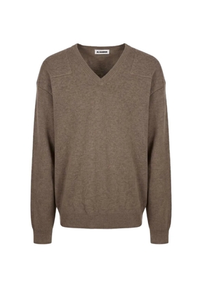 Jil Sander V-neck knitted sweater - Brown