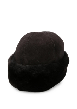 Liska shearling-trim suede hat - Brown
