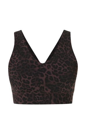 Sweaty Betty Ultimate Studio Yoga Voop leopard-print sports bra - Brown