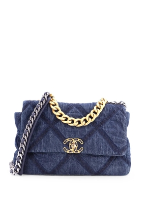 CHANEL Pre-Owned 19 Flap Bag Quilted Denim Large shoulder bag - Blue