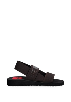 Love Moschino logo-print elasticated sandals - Brown