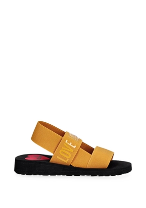 Love Moschino logo-strap slingback sandals - Yellow